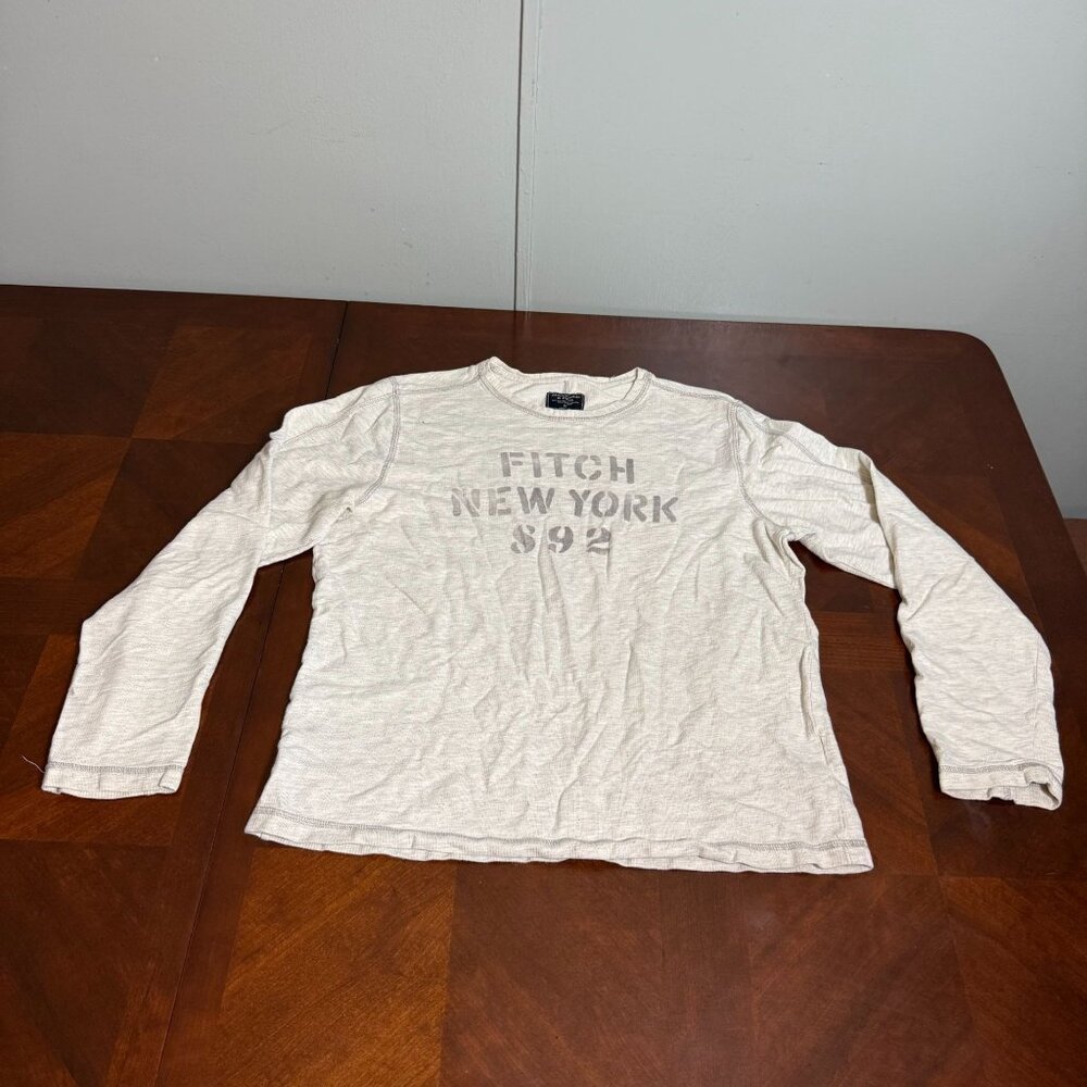 Abercrombie & Fitch New York 892 Long Sleeve Shirt XL 100% Cotton‎ Beige